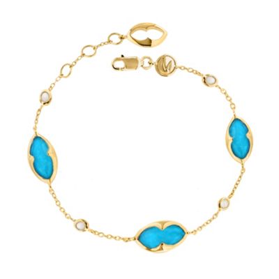 18ct gold vermeil bisous bracelet with turquoise doublet